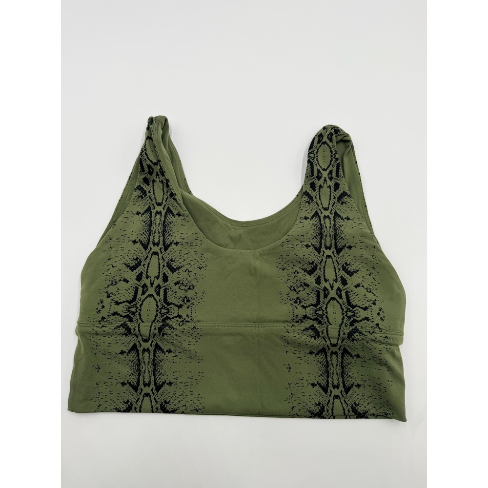 Curves N Combatboots Olive Green Snakeskin Sports Bra XL Workout Top